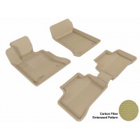 2009 - 2012 Mercedes Benz GLK-Class Custom-fit Tan 3D Digital Molded Mats (1st row and 2nd row only)