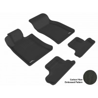 2007 - 2013 Mini Cooper-S Convertible Custom-fit Black 3D Digital Molded Mats (1st row and 2nd row only)