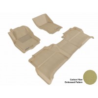 2005 - 2012 Nissan Frontier Crew Cab Custom-fit Tan 3D Digital Molded Mats (1st row and 2nd row only)