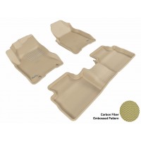 2008 - 2013 Nissan Rogue Custom-fit Tan 3D Digital Molded Mats (1st row and 2nd row only)
