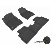 2008 - 2013 Nissan Rogue Custom-fit Black 3D Digital Molded Mats (1st row and 2nd row only)
