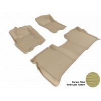 2004 - 2013 Nissan Titan Crew Cab Custom-fit Tan 3D Digital Molded Mats (1st row and 2nd row only)