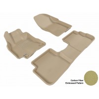 2009 - 2010 Pontiac Vibe Custom-fit Tan 3D Digital Molded Mats (1st row and 2nd row only)