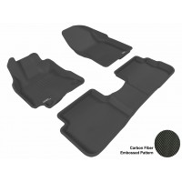 2009 - 2010 Pontiac Vibe Custom-fit Black 3D Digital Molded Mats (1st row and 2nd row only)