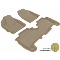 2007 - 2011 Toyota Yaris Hatchback Custom-fit Tan 3D Digital Molded Mats (1st row and 2nd row only)