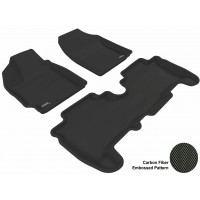 2007 - 2011 Toyota Yaris Hatchback Custom-fit Black 3D Digital Molded Mats (1st row and 2nd row only)