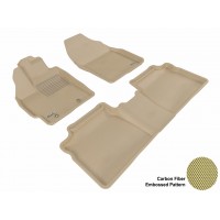 2010 - 2011 Toyota Prius Custom-fit Tan 3D Digital Molded Mats (1st row and 2nd row only)