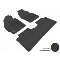 2010 - 2011 Toyota Prius Custom-fit Black 3D Digital Molded Mats (1st row and 2nd row only)