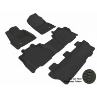 2008 - 2011 Toyota Sequoia Custom-fit Black 3D Digital Molded Mats (1st row, 2nd row and 3rd row)