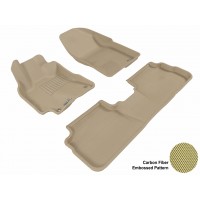 2009 - 2013 Toyota Corolla Custom-fit Tan 3D Digital Molded Mats (1st row and 2nd row only)