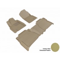 2007 - 2011 Toyota Tundra Double Cab Custom-fit Tan 3D Digital Molded Mats (1st row and 2nd row only)