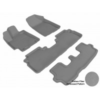 2008 - 2013 Toyota Highlander Hybrid Custom-fit Gray 3D Digital Molded Mats (1st row and 2nd row only)