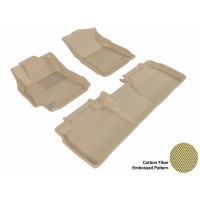 2012 - 2013 Toyota Camry/Camry Hybrid Custom-fit Tan 3D Digital Molded Mats (1st row and 2nd row only)