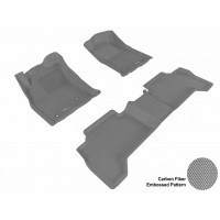 2012 - 2013 Toyota Tacoma Double Cab Custom-fit Gray 3D Digital Molded Mats (1st row and 2nd row only)