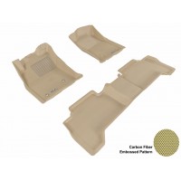 2012 - 2013 Toyota Tacoma Double Cab Custom-fit Tan 3D Digital Molded Mats (1st row and 2nd row only)