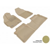 2012 - 2013 Toyota Prius/Prius Plug-In Custom-fit Tan 3D Digital Molded Mats (1st row and 2nd row only)