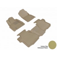 2012 - 2013 Toyota Tundra Crewmax Custom-fit Tan 3D Digital Molded Mats (1st row and 2nd row only)