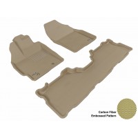 2012 - 2013 Toyota Prius V Custom-fit Tan 3D Digital Molded Mats (1st row and 2nd row only)