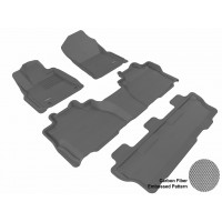 2012 - 2013 Toyota Sequoia Custom-fit Gray 3D Digital Molded Mats (1st row, 2nd row and 3rd row)