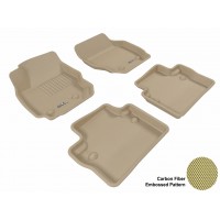 2007 - 2012 Volvo S80 Custom-fit Tan 3D Digital Molded Mats (1st row and 2nd row only)