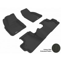2007 - 2013 Volvo C30 Custom-fit Black 3D Digital Molded Mats (1st row and 2nd row only)