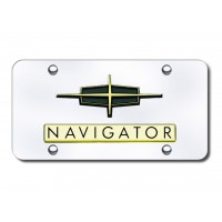 Lincoln Navigator Dual Logo Gold on Chrome Plate.